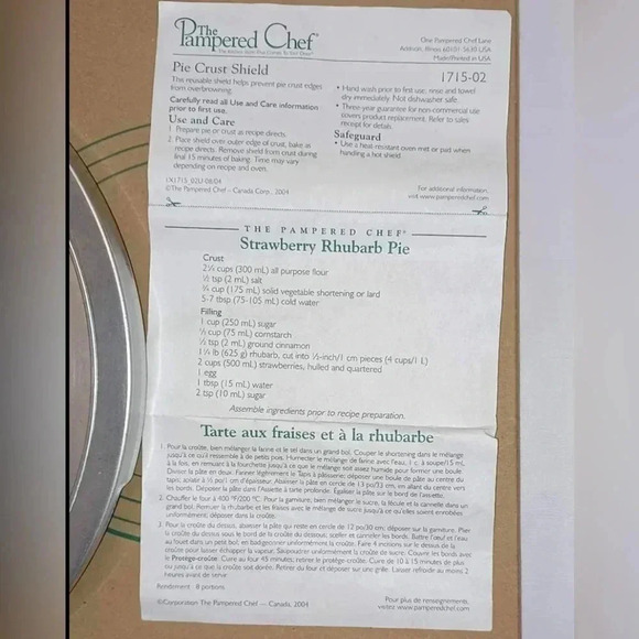 Pampered Chef NIB Pie  Crust Shield - Picture 5 of 5
